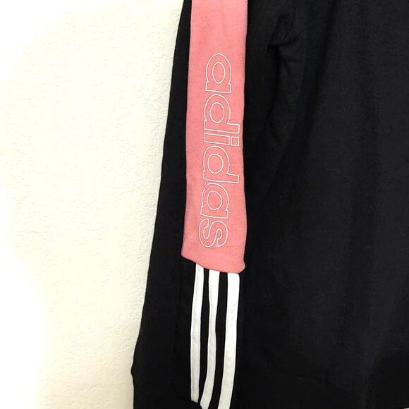 Adidas color block linear hoodie pink and black size small - Picture 6 of 7